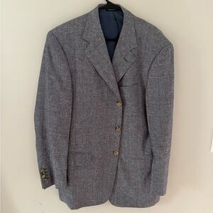 Pal Zileri Blazer Suit Jacket EUC Size 52/42R Linen Wool Blend